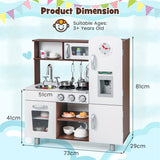 NNECW Pretend Play Kitchen Toy with Realistic Sounds and Lights