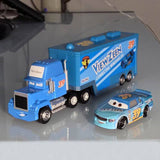 NNEOBA Disney Pixar Car 3 Lightning McQueen Jackson Storm+Mack Uncle Truck Toys Set Metal Alloy Car Model Toy Kids Gift