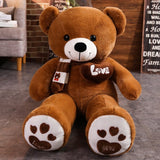 NNEOBA High Quality 100CM Teddy Bear With Scarf Stuffed Animals Bear Plush Toys Teddy Bear Doll Lovers Birthday Baby Gift