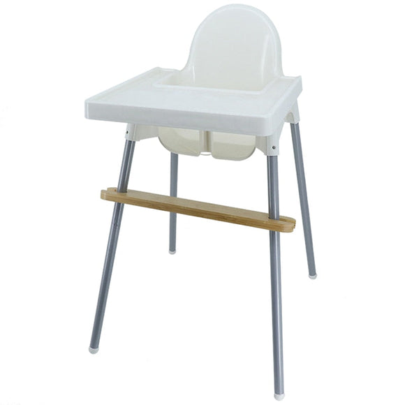 NNEOBA Reposapies de Bebe Footrest Baby Natural Bamboo Baby Highchair Foot Rest High Chair Footrest with Rubber Rings