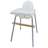 NNEOBA Reposapies de Bebe Footrest Baby Natural Bamboo Baby Highchair Foot Rest High Chair Footrest with Rubber Rings