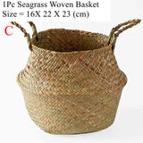 NNEOBA Seagrass Storage Basket Wicker Basket Work Rattan Hanging Planting Flower Pot Laundry Cesta Mimbre Basket Picnic Basket