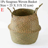 NNEOBA Seagrass Storage Basket Wicker Basket Work Rattan Hanging Planting Flower Pot Laundry Cesta Mimbre Basket Picnic Basket