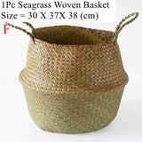 NNEOBA Seagrass Storage Basket Wicker Basket Work Rattan Hanging Planting Flower Pot Laundry Cesta Mimbre Basket Picnic Basket