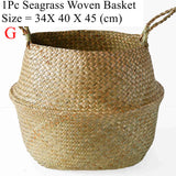 NNEOBA Seagrass Storage Basket Wicker Basket Work Rattan Hanging Planting Flower Pot Laundry Cesta Mimbre Basket Picnic Basket