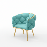 NNEOBA fluffy Single sofa creative design velvet armchair(Lake Blue)