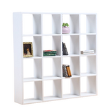 NNEOBA Handmade Mini Birch Wooden Storage Rack 16-Grid Display Shelf Bookcase Stand