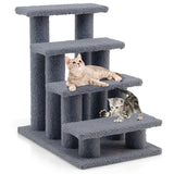 NNECW 4-Step Pet Stairs with Portable Design for Cats and Dogs-Grey