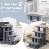 NNECW 4-Step Pet Stairs with Portable Design for Cats and Dogs-Grey