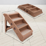 NNEDPE 50cm Foldable Step Ladder Stairs - Brown