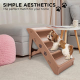 NNEDPE 50cm Foldable Step Ladder Stairs - Brown