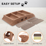 NNEDPE 50cm Foldable Step Ladder Stairs - Brown