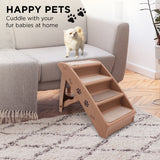 NNEDPE 50cm Foldable Step Ladder Stairs - Brown