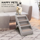 NNEDPE Foldable Pet Stairs in Grey - 50cm Dog Ladder Cat Ramp