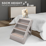 NNEDPE Foldable Pet Stairs in Grey - 50cm Dog Ladder Cat Ramp