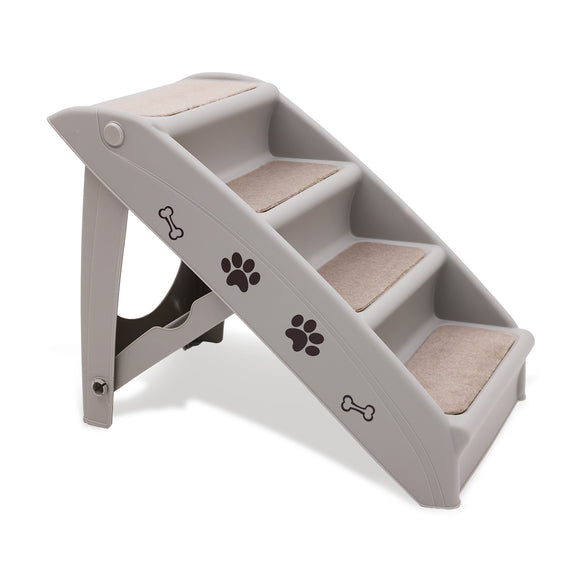 NNEDPE Foldable Pet Stairs in Grey - 50cm Dog Ladder Cat Ramp