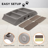 NNEDPE Foldable Pet Stairs in Grey - 50cm Dog Ladder Cat Ramp