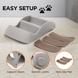 NNEDPE 38cm Foldable Pet Stairs Ramp - Grey