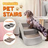 NNEDPE 38cm Foldable Pet Stairs Ramp - Grey