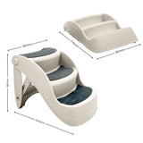 NNEDPE 38cm Foldable Pet Stairs Ramp - White