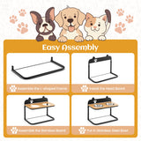 NNECW Metal Raised Dog Bowl Stand with 2 Stainless Steel Food Water Bowls for Medium/Large Dogs