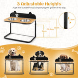 NNECW Metal Raised Dog Bowl Stand with 2 Stainless Steel Food Water Bowls for Medium/Large Dogs