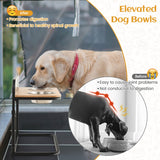 NNECW Metal Raised Dog Bowl Stand with 2 Stainless Steel Food Water Bowls for Medium/Large Dogs