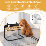 NNECW Metal Raised Dog Bowl Stand with 2 Stainless Steel Food Water Bowls for Medium/Large Dogs