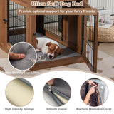 NNECW Furniture Dog Crate with Cushion & Double Mesh Doors for Indoor