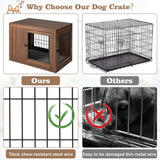 NNECW Furniture Dog Crate with Cushion & Double Mesh Doors for Indoor