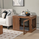 NNECW Furniture Dog Crate with Cushion & Double Mesh Doors for Indoor