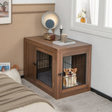 NNECW Furniture Dog Crate with Cushion & Double Mesh Doors for Indoor