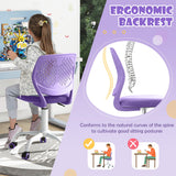 NNECW Adjustable Mid Back Children Study Chair with Adjustable Height for Office-Purple
