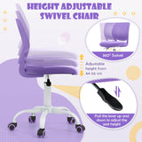 NNECW Adjustable Mid Back Children Study Chair with Adjustable Height for Office-Purple