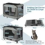 NNECW Large Foldable Cat Racing Cage with Shoulder Strap &amp; Removable Cushion-XL