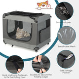 NNECW Large Foldable Cat Racing Cage with Shoulder Strap &amp; Removable Cushion-XL