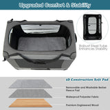 NNECW Large Foldable Cat Racing Cage with Shoulder Strap &amp; Removable Cushion-XL