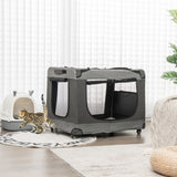 NNECW Large Foldable Cat Racing Cage with Shoulder Strap &amp; Removable Cushion-XL