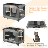 NNECW Large Foldable Cat Racing Cage with Shoulder Strap & Removable Cushion-L