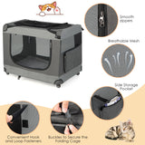 NNECW Large Foldable Cat Racing Cage with Shoulder Strap & Removable Cushion-L