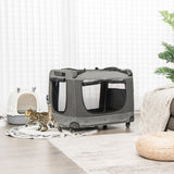 NNECW Large Foldable Cat Racing Cage with Shoulder Strap & Removable Cushion-L