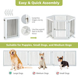 NNECW Freestanding 6-Panel Dog Gate with Stainless Steel for Pet