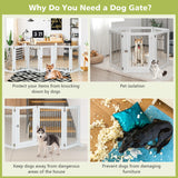NNECW Freestanding 6-Panel Dog Gate with Stainless Steel for Pet