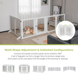 NNECW Freestanding 6-Panel Dog Gate with Stainless Steel for Pet