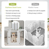 NNECW Freestanding 6-Panel Dog Gate with Stainless Steel for Pet