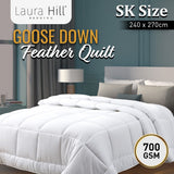 NNEDPE 700GSM Goose Down Feather Comforter Doona - Super King
