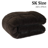 NNEDPE 500GSM Faux Mink Quilt Comforter Doona - Super King