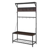 NNEDPE 4-in-1 Hall Tree Entryway Coat Rack