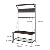 NNEDPE 4-in-1 Hall Tree Entryway Coat Rack