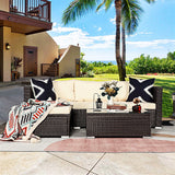 NNEDPE 5pc Modular Outdoor Lounge Set PE Rattan - Brown
